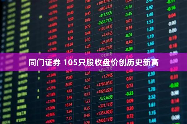 同门证券 105只股收盘价创历史新高